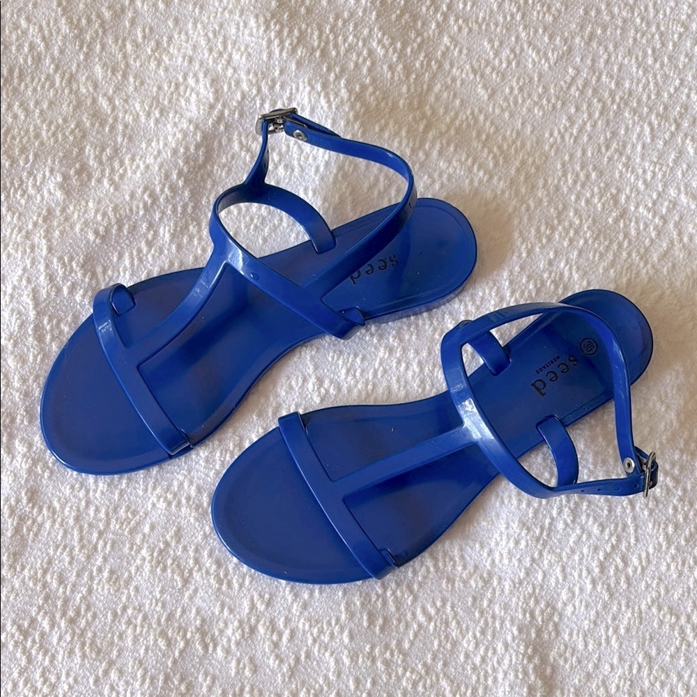 Seed Heritage Blue T-Strap Sandals